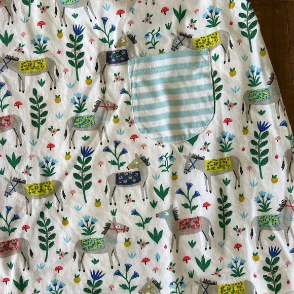 Mini Boden sleeveless striped donkey print pocket dress - Picture 2 of 7